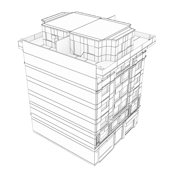 Building Collection 33-36 Low-poly 3D model_15