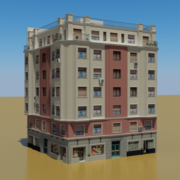 Building Collection 33-36 Low-poly 3D model_31