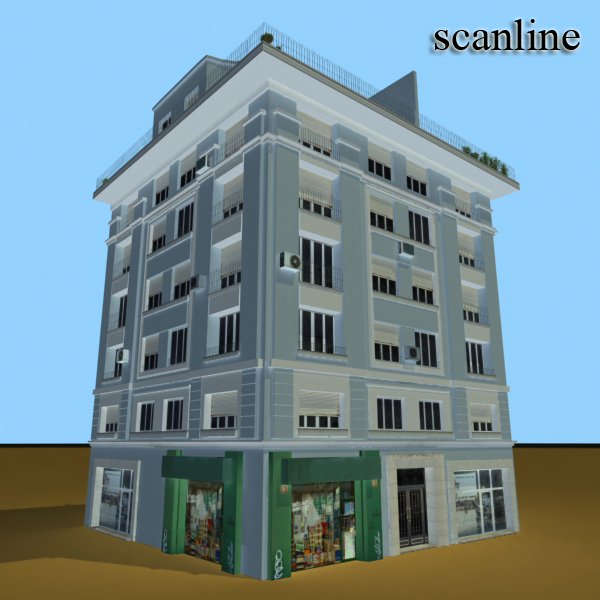 Building Collection 33-36 Low-poly 3D model_13