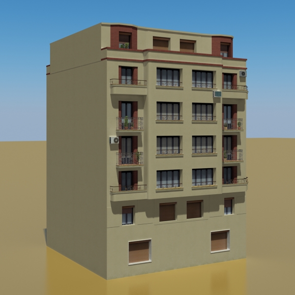 Building Collection 33-36 Low-poly 3D model_19