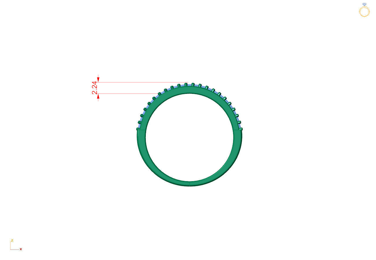 anel leve de brilhante 3D print model_2