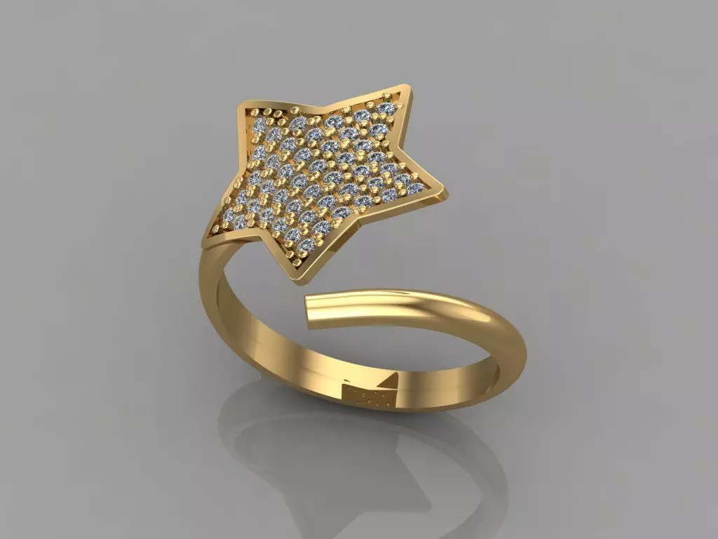 Star ring 3D print model_0