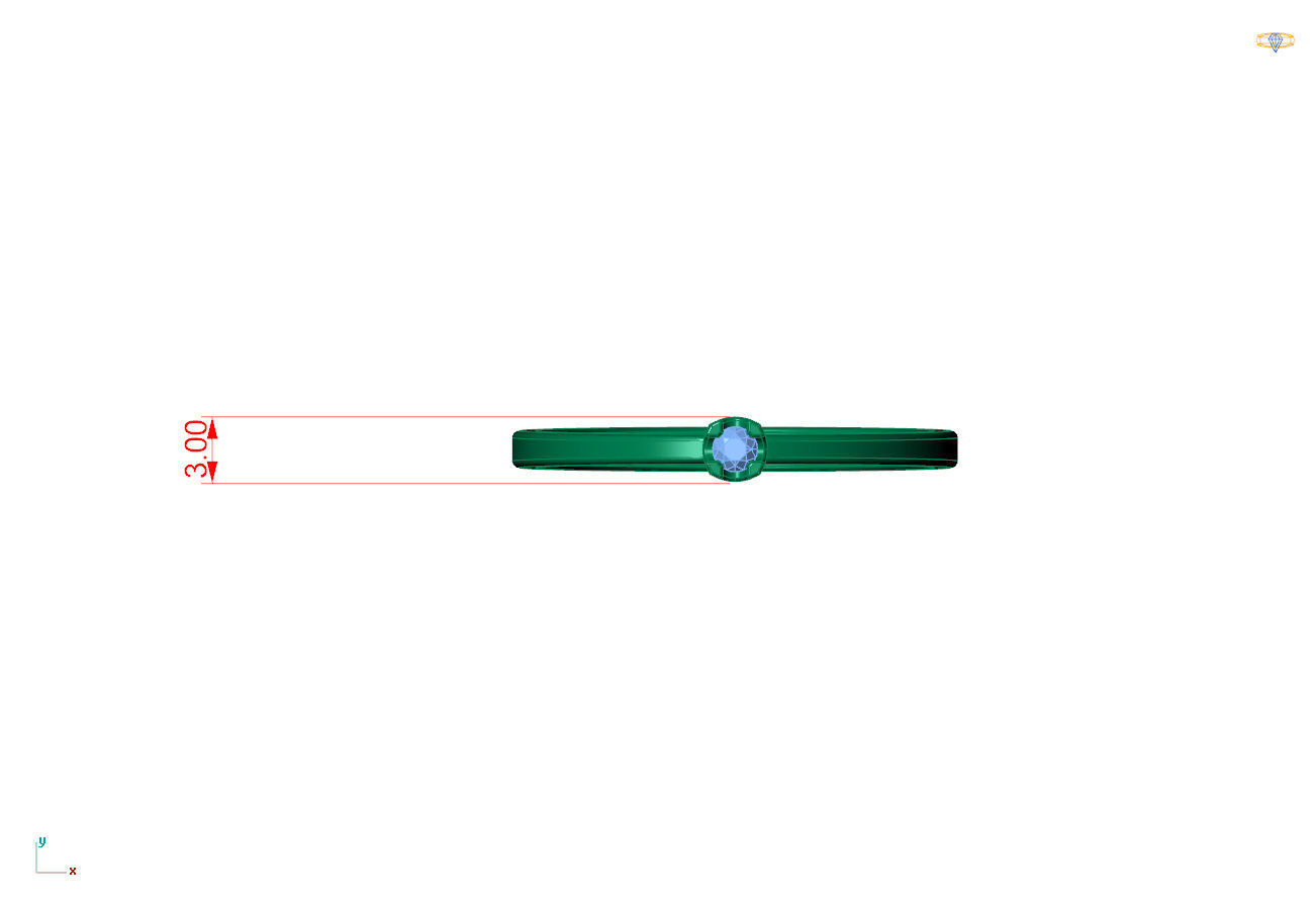 anel solitario 3D print model_1