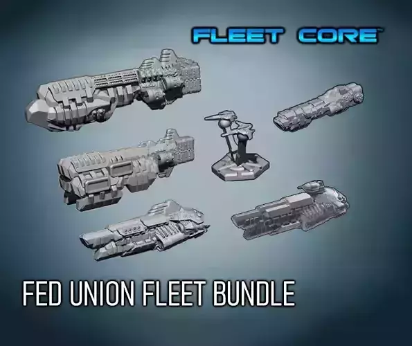 FLEET CORE - FED UNION FLEET BUNDLE 3D Model Collection