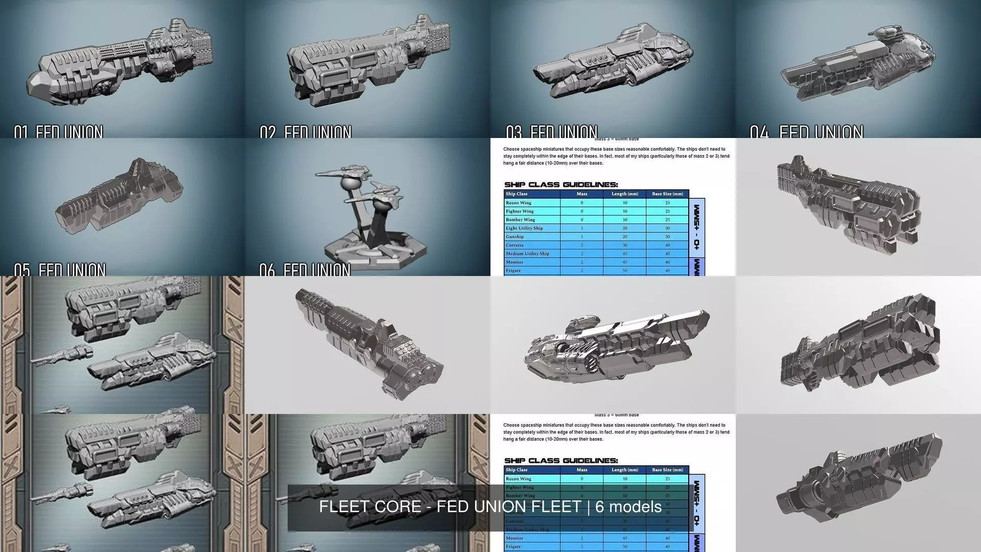 FLEET CORE - FED UNION FLEET BUNDLE 3D Model Collection_1