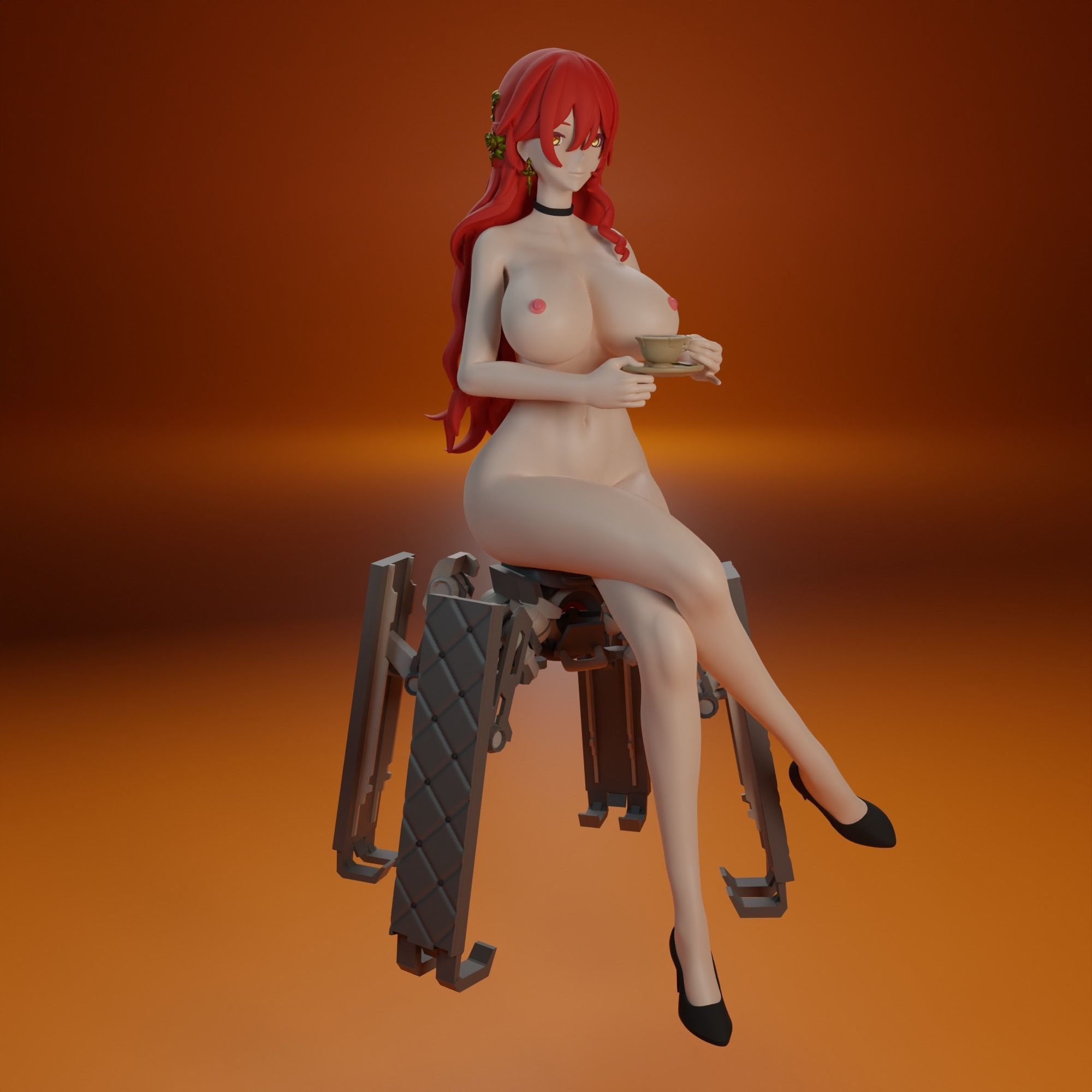 NSFW Himeko from Honkai Star Rail 2 versions 3D print model_14