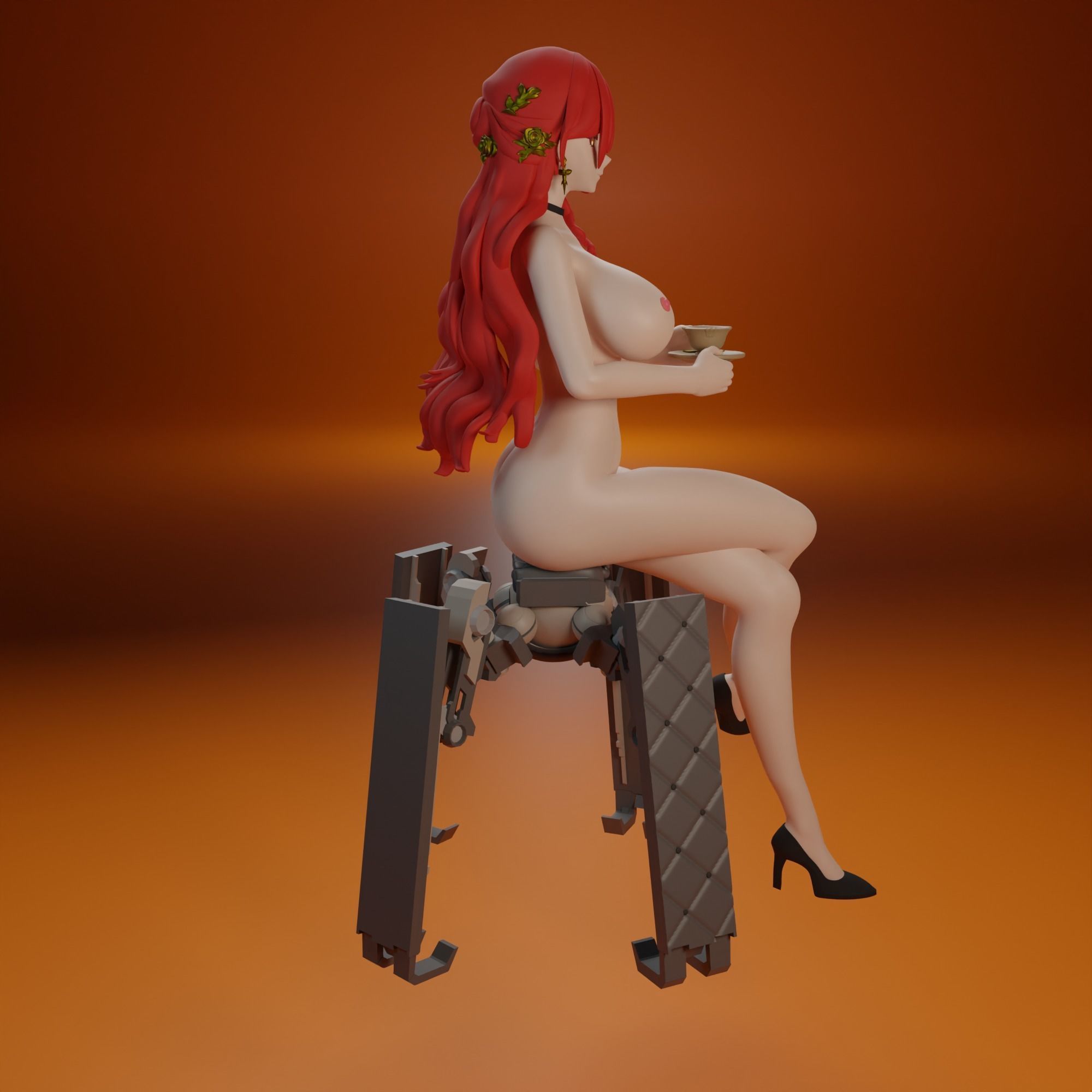 NSFW Himeko from Honkai Star Rail 2 versions 3D print model_18