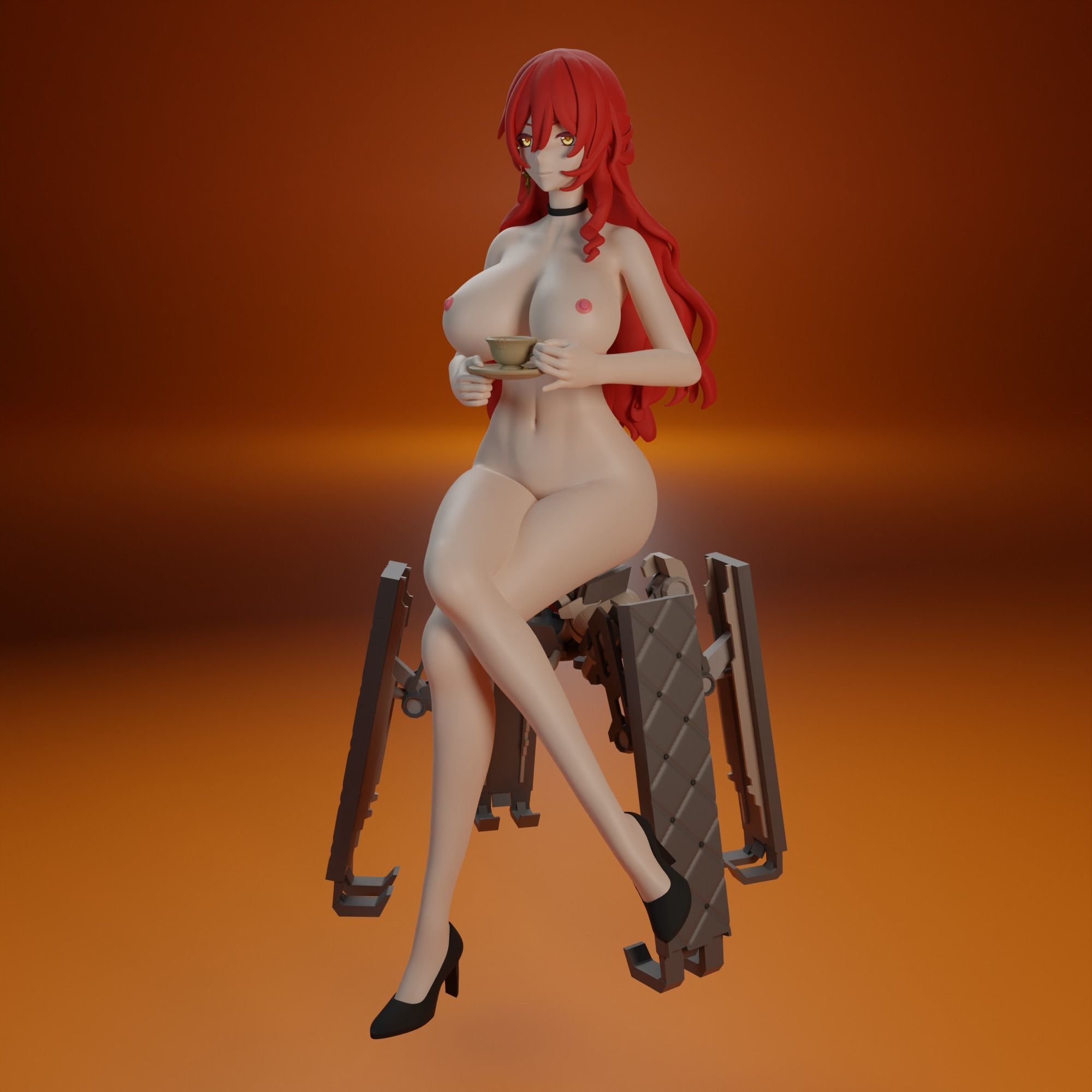 NSFW Himeko from Honkai Star Rail 2 versions 3D print model_15