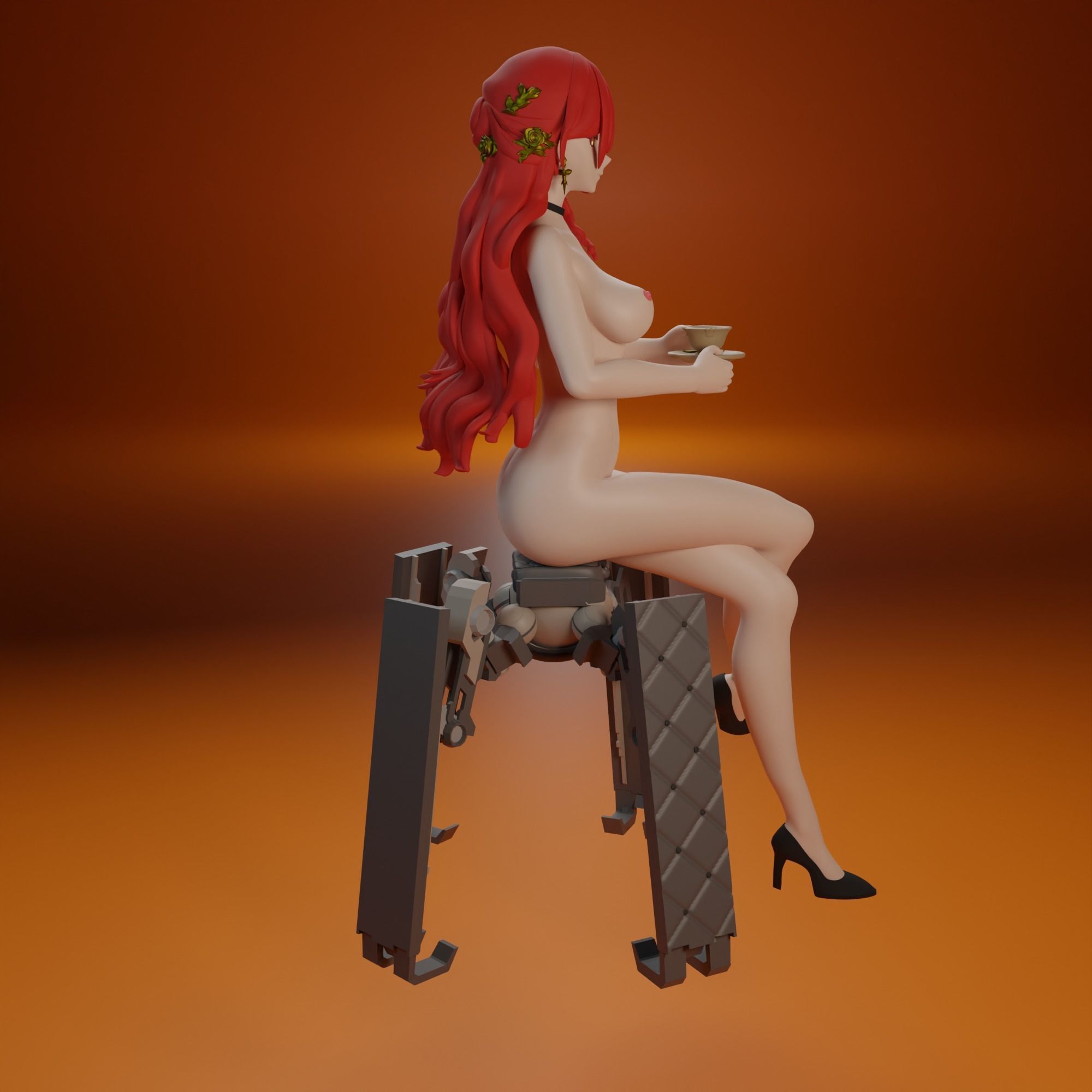 NSFW Himeko from Honkai Star Rail 2 versions 3D print model_13