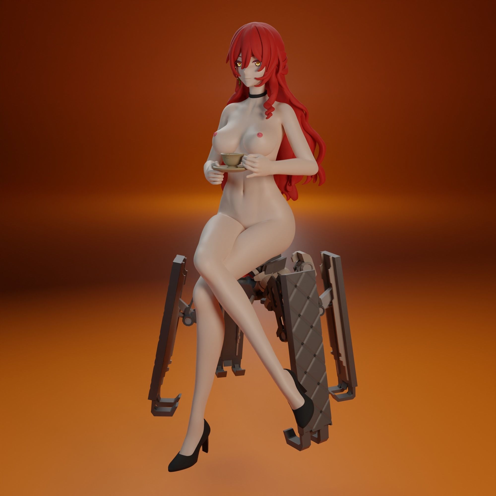 NSFW Himeko from Honkai Star Rail 2 versions 3D print model_8