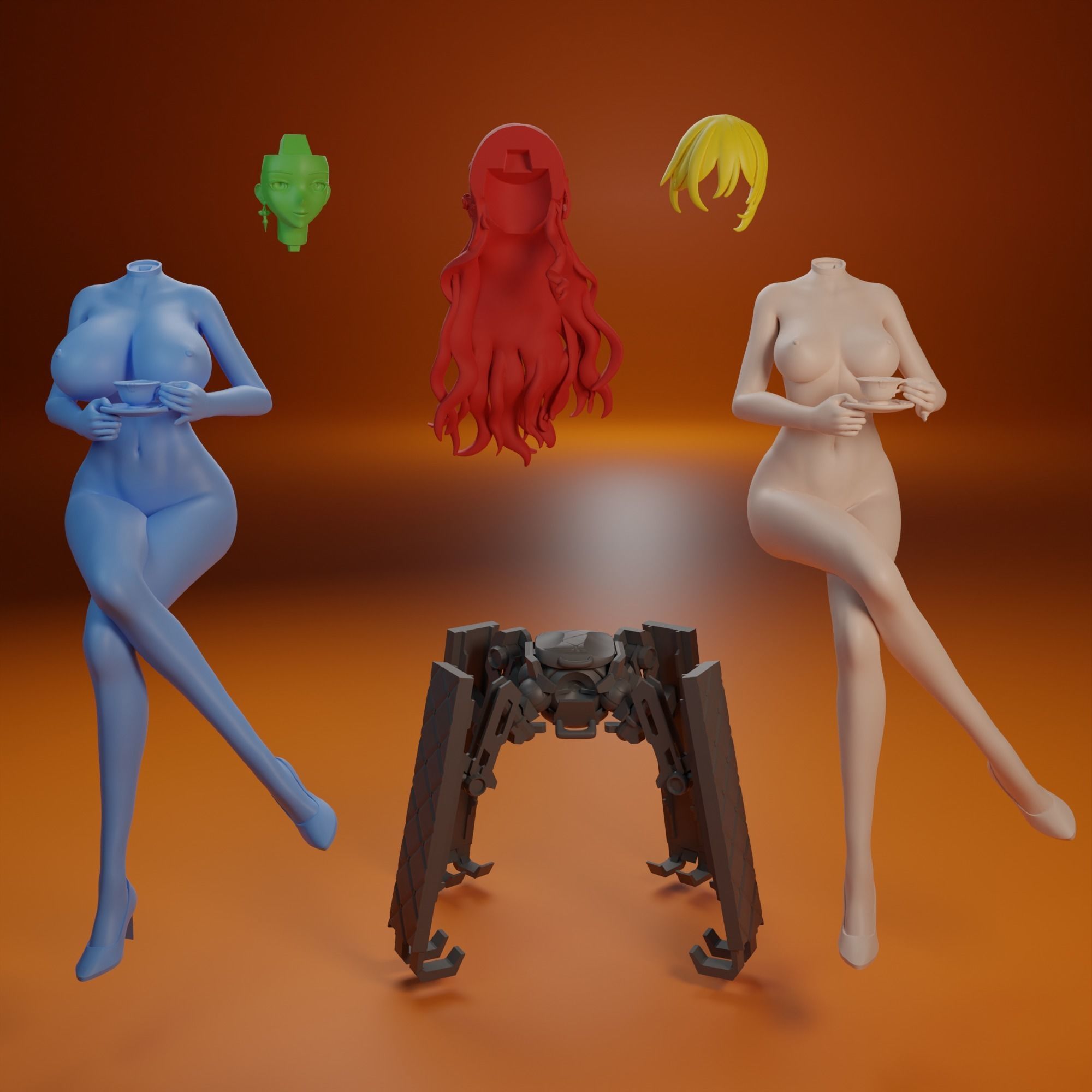 NSFW Himeko from Honkai Star Rail 2 versions 3D print model_6