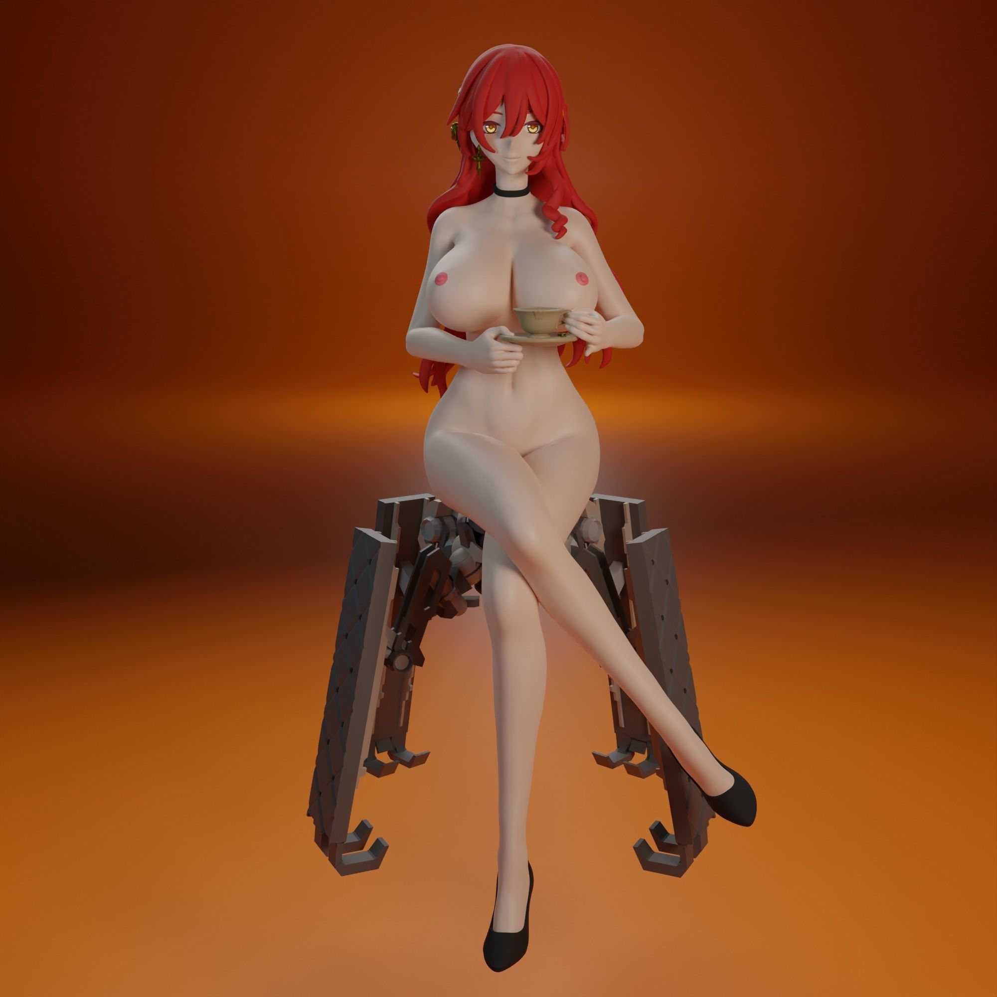 NSFW Himeko from Honkai Star Rail 2 versions 3D print model_17