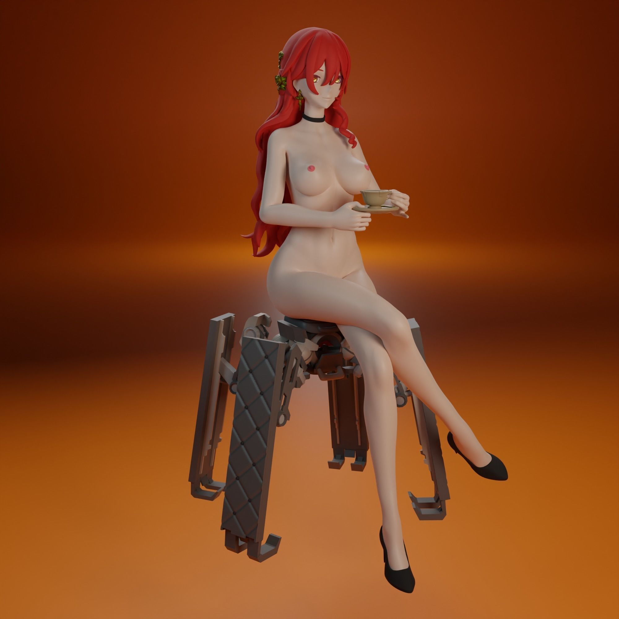 NSFW Himeko from Honkai Star Rail 2 versions 3D print model_12