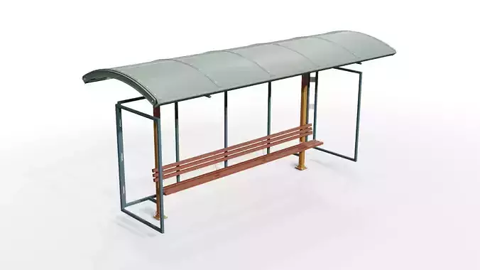 Bus Stand Waiting Area Free low-poly 3D model