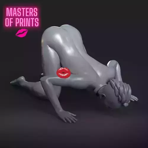 dog girl - NSFW - EROTIC MINIATURE 75 MM SCALE 3D print model