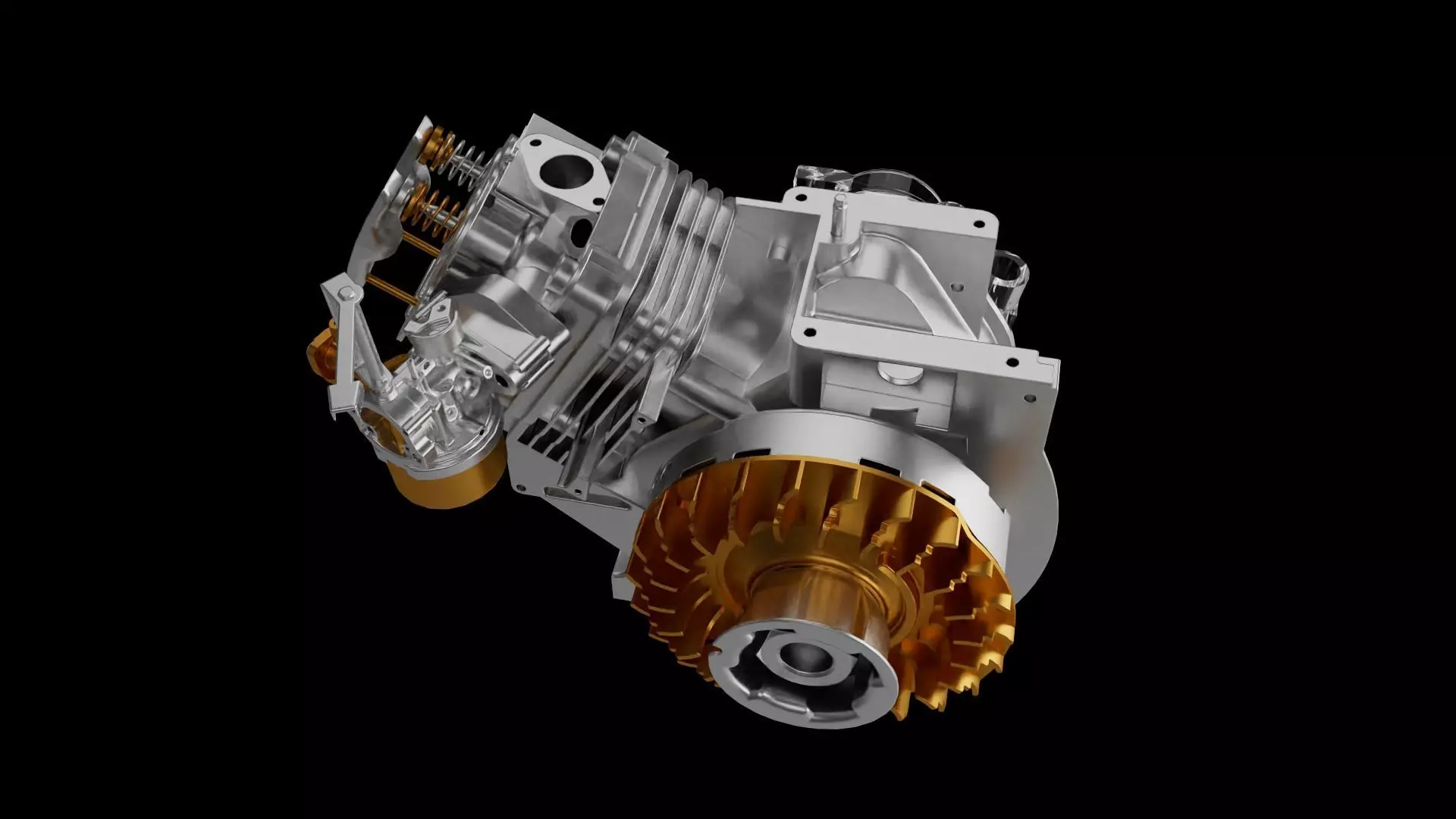 A single-cylinder 4-stroke engine 3D print model