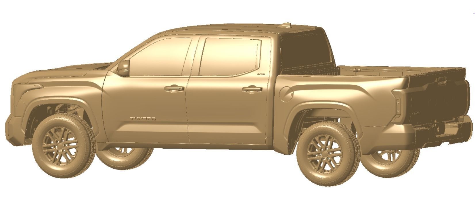 Toyota Tundra SR5 Crewmax 55 2022 Vehicle 3d scan model 3D model_7