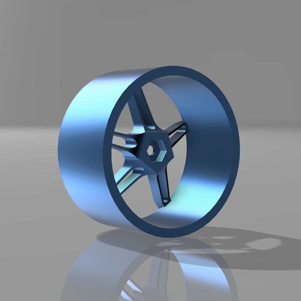 5 Spoke Rc Wheel for 12mm Hex 3D print model_8