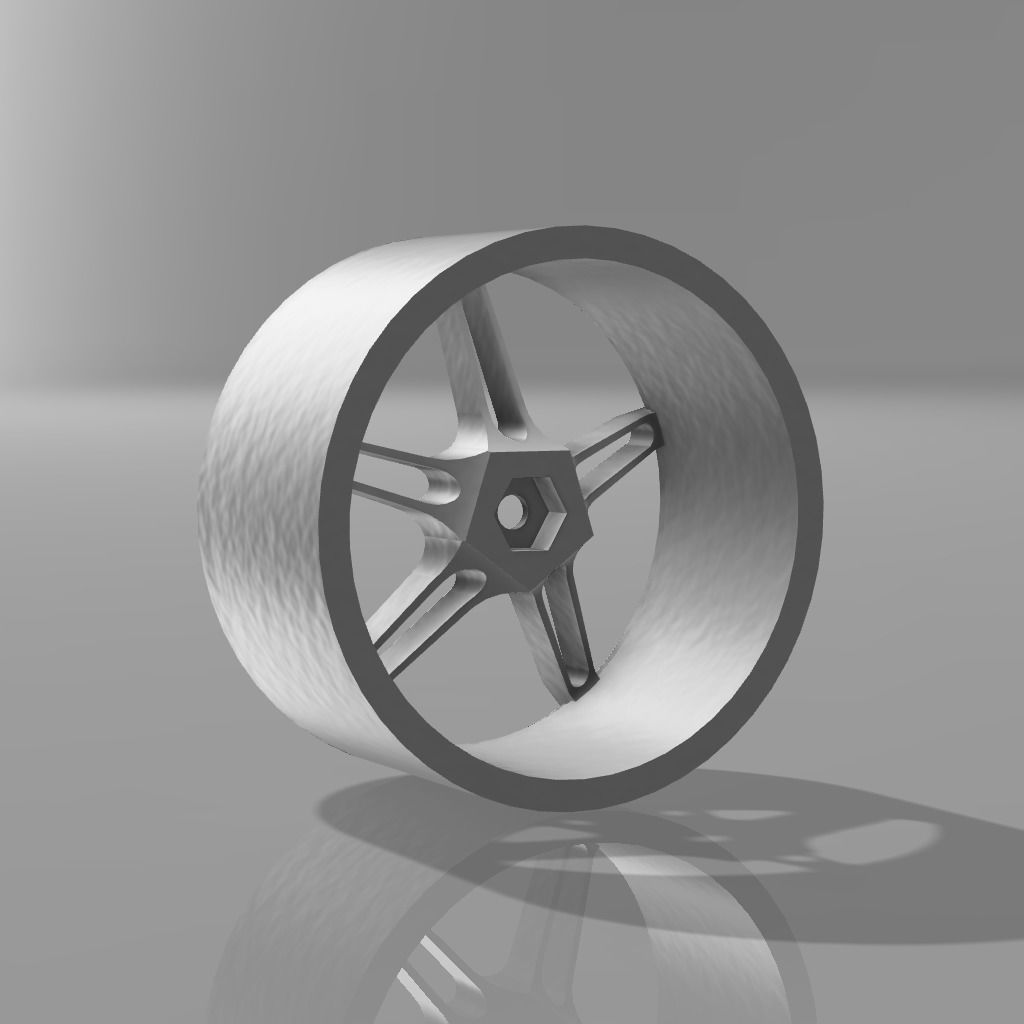 5 Spoke Rc Wheel for 12mm Hex 3D print model_3