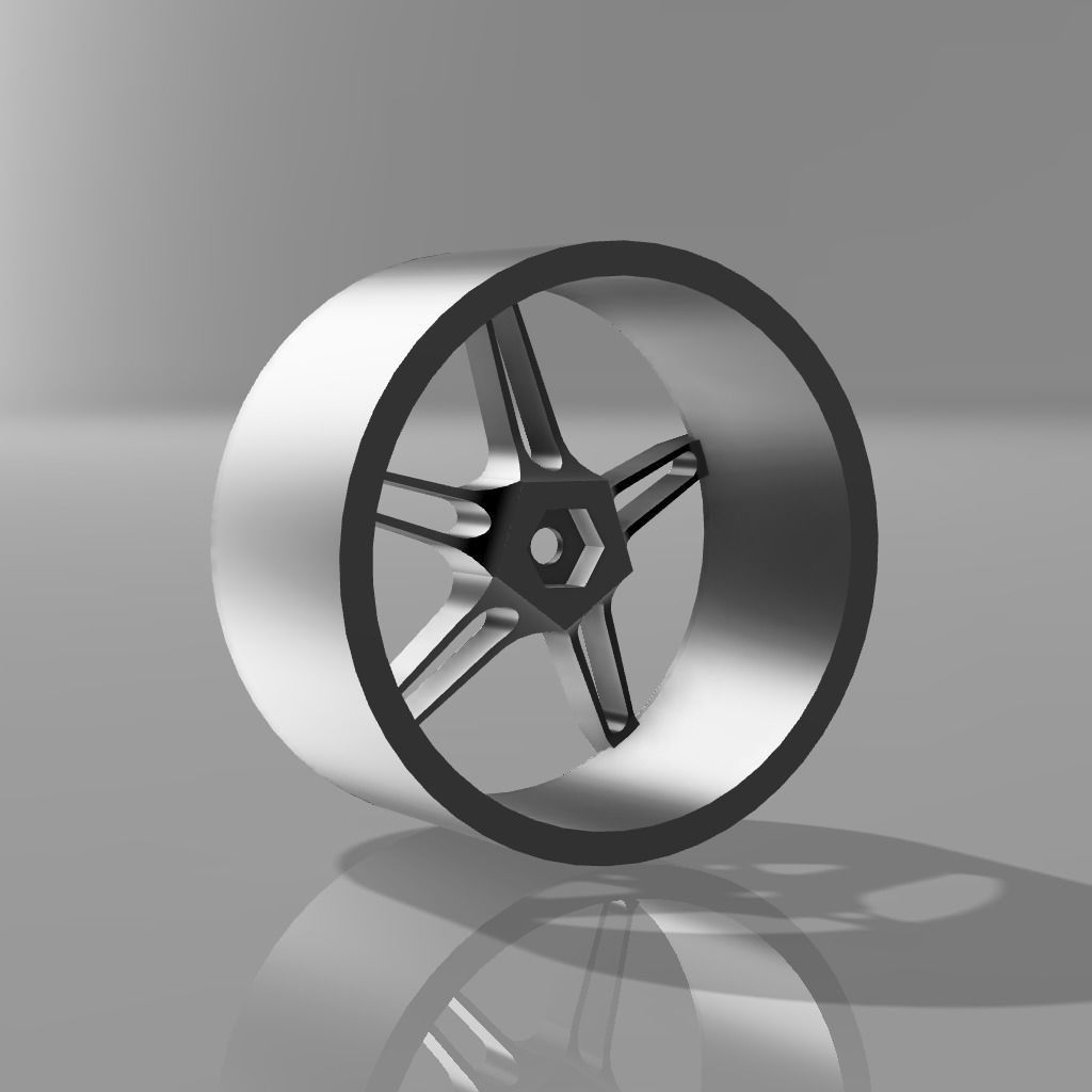 5 Spoke Rc Wheel for 12mm Hex 3D print model_4