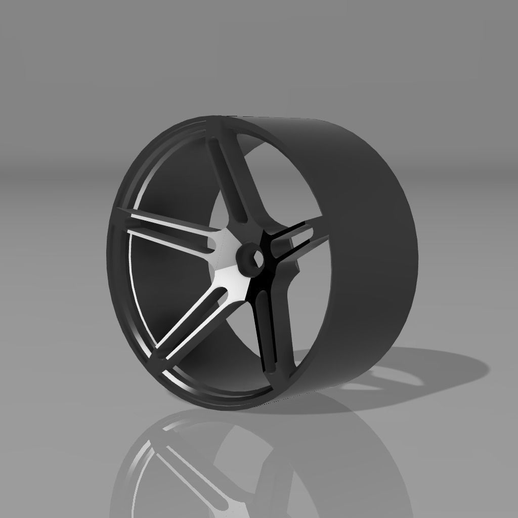 5 Spoke Rc Wheel for 12mm Hex 3D print model_5