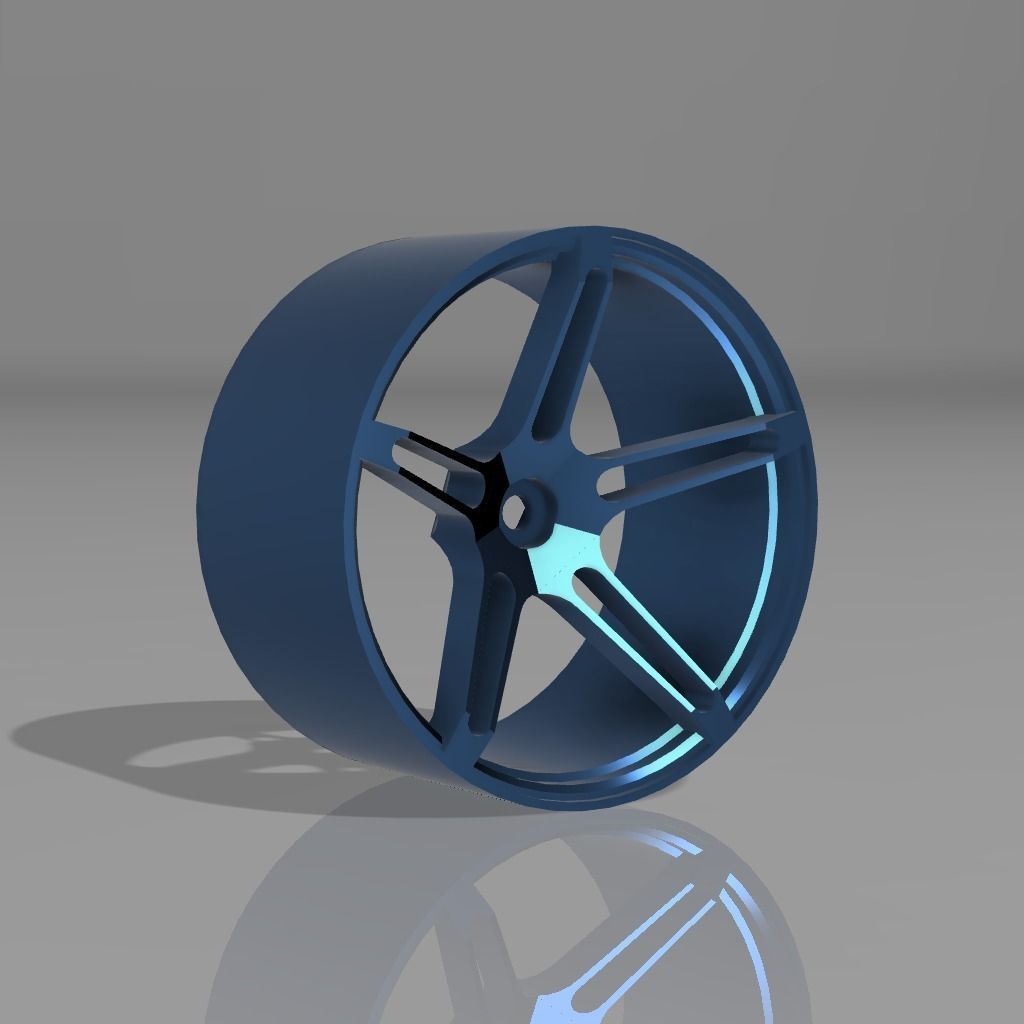 5 Spoke Rc Wheel for 12mm Hex 3D print model_7