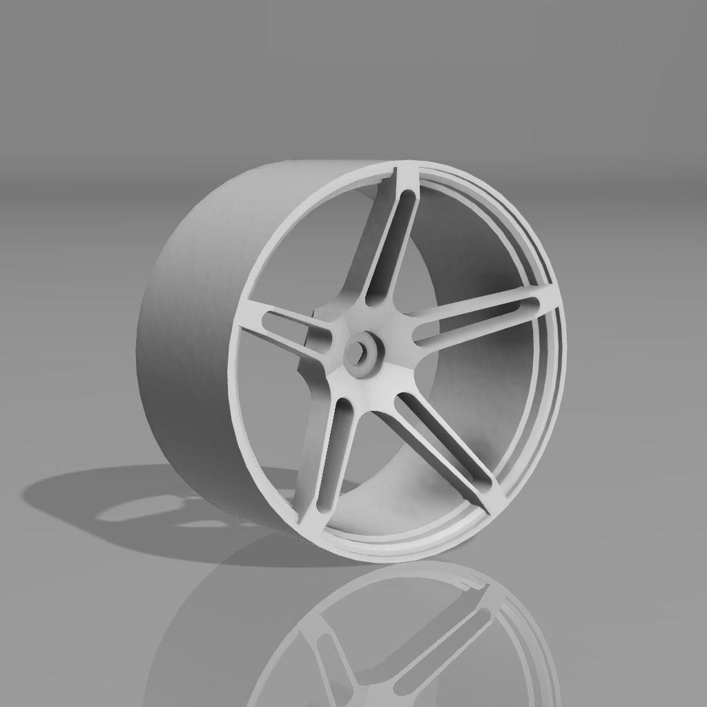 5 Spoke Rc Wheel for 12mm Hex 3D print model_1