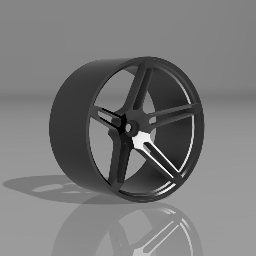 5 Spoke Rc Wheel for 12mm Hex 3D print model_6