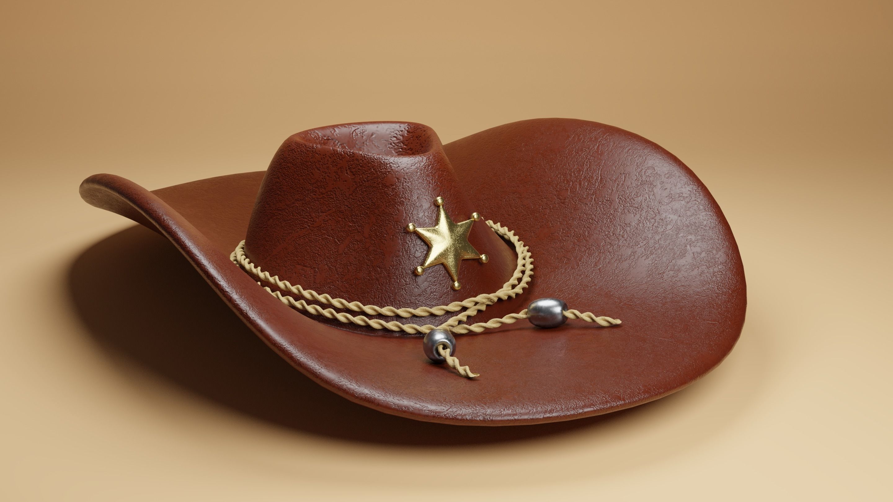 Cowboy Hat Low-poly 3D model_1