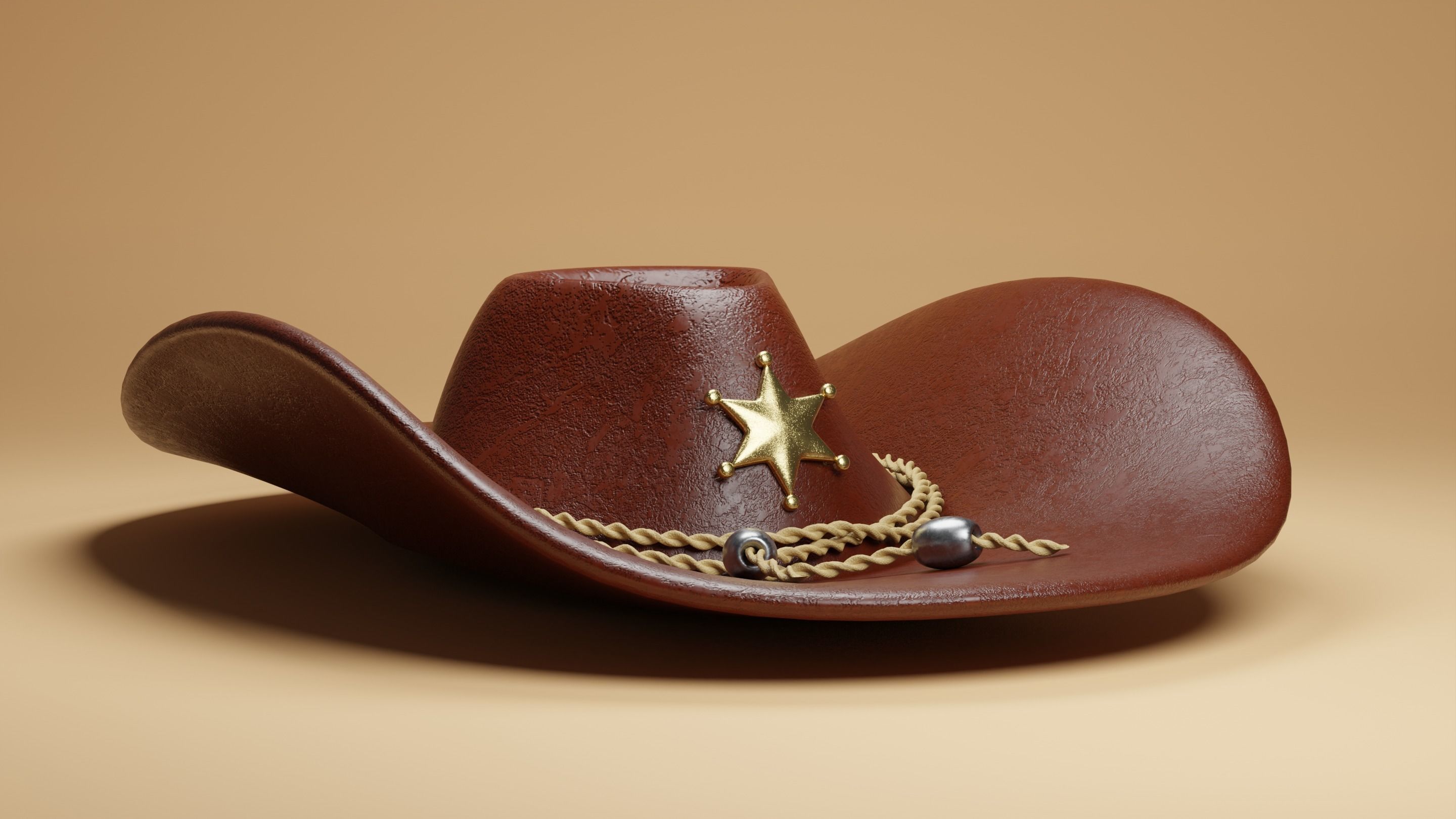 Cowboy Hat Low-poly 3D model_2