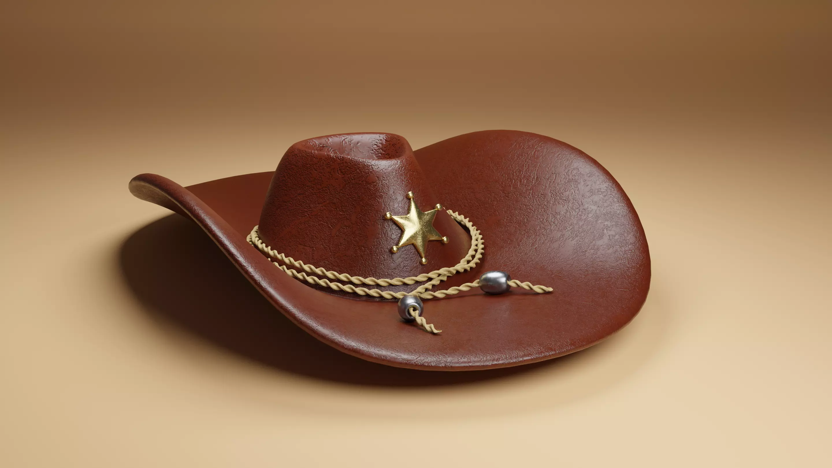 Cowboy Hat Low-poly 3D model_0