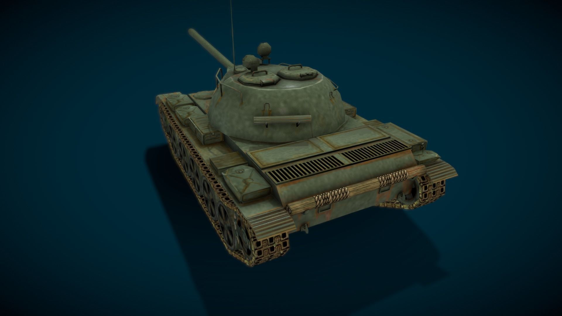 Tank 3D Low-poly 3D model_6
