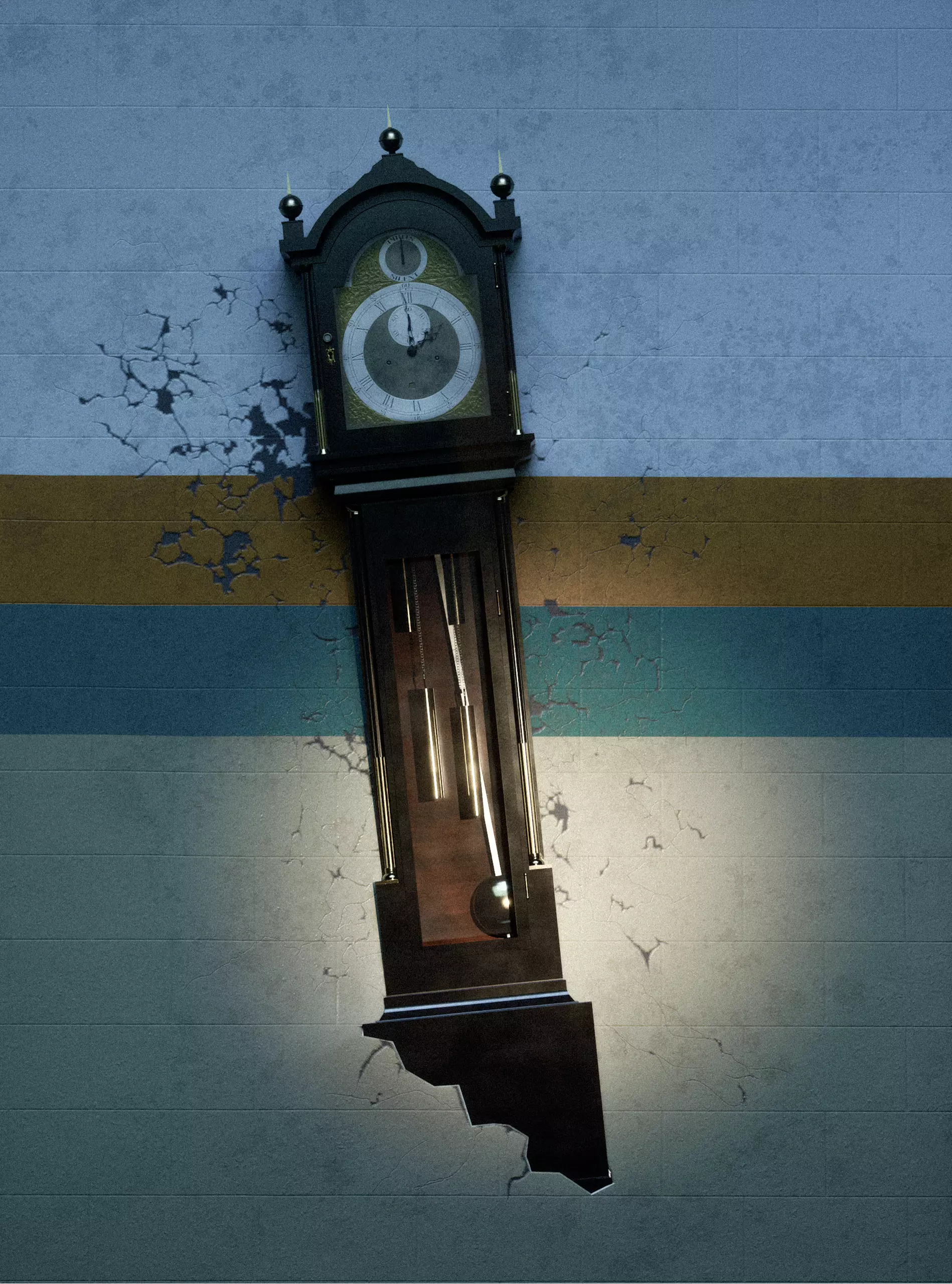 Clock classic Low-poly 3D model