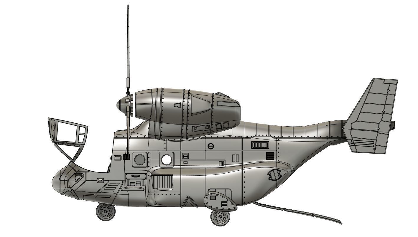 Osprey v22 Military aircraft scale 1-18 3D print model_15
