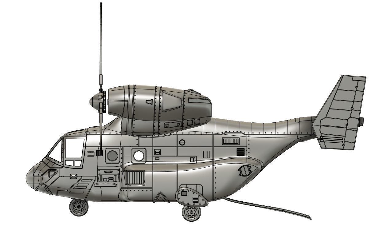 Osprey v22 Military aircraft scale 1-18 3D print model_13