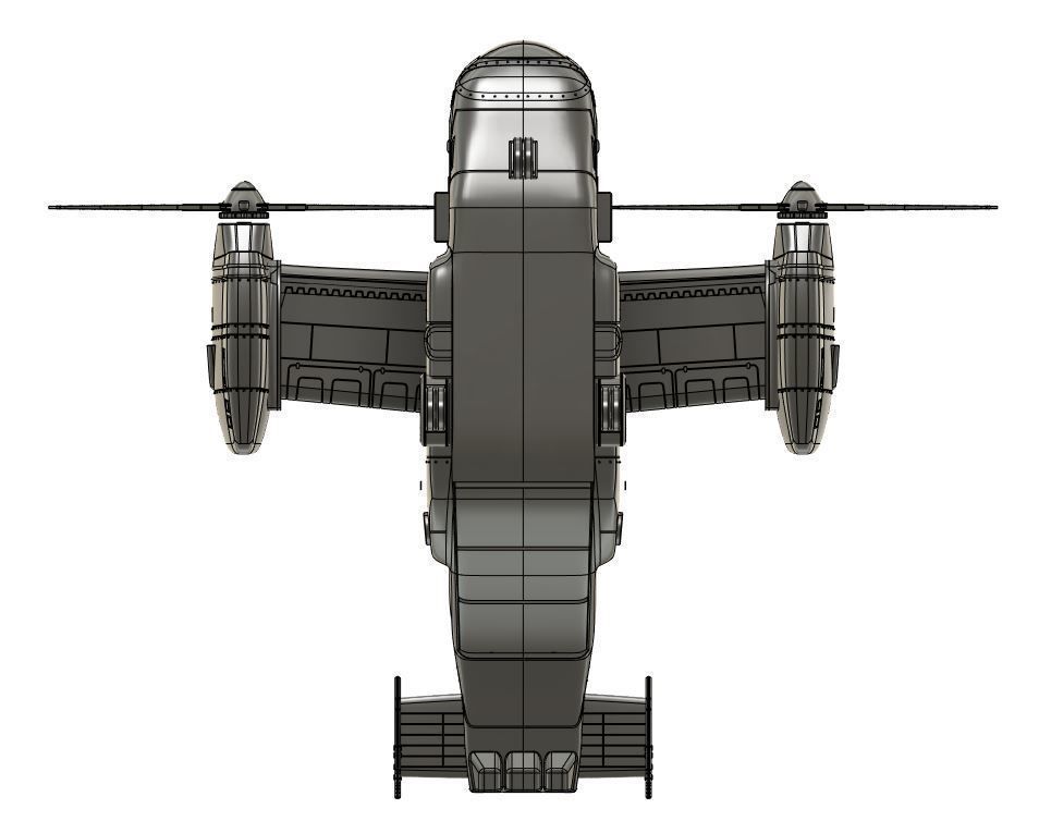 Osprey v22 Military aircraft scale 1-18 3D print model_20