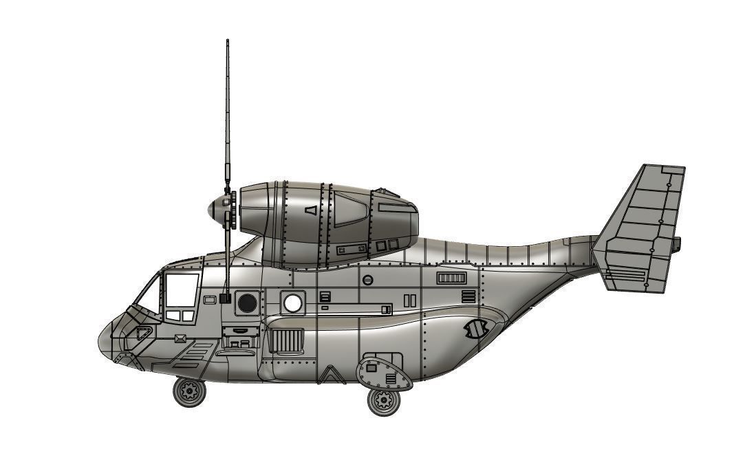 Osprey v22 Military aircraft scale 1-18 3D print model_9