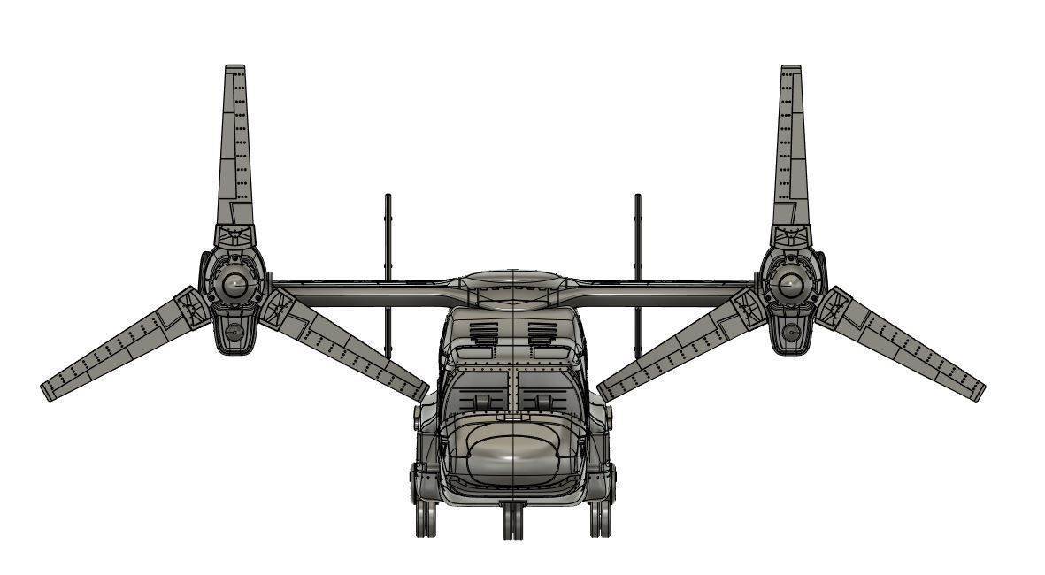 Osprey v22 Military aircraft scale 1-18 3D print model_11