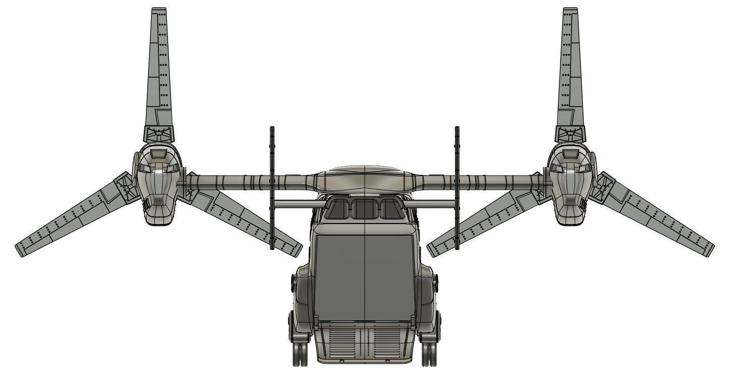 Osprey v22 Military aircraft scale 1-18 3D print model_14
