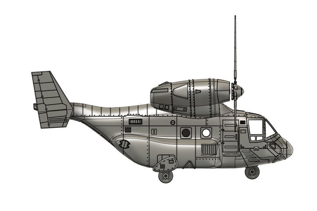Osprey v22 Military aircraft scale 1-18 3D print model_10