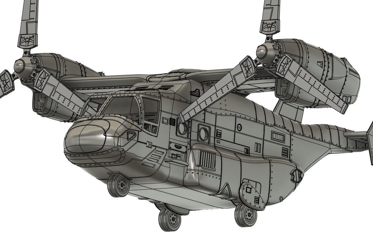 Osprey v22 Military aircraft scale 1-18 3D print model_18
