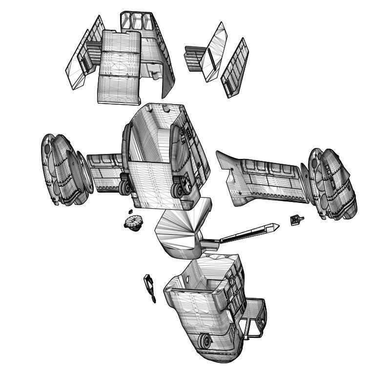 Osprey v22 Military aircraft scale 1-18 3D print model_4