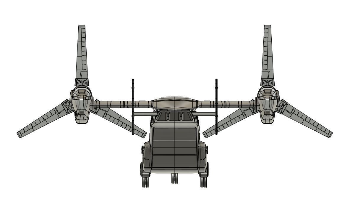 Osprey v22 Military aircraft scale 1-18 3D print model_12
