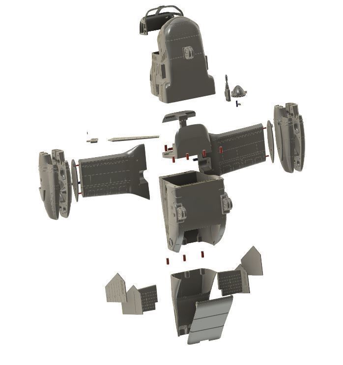 Osprey v22 Military aircraft scale 1-18 3D print model_6