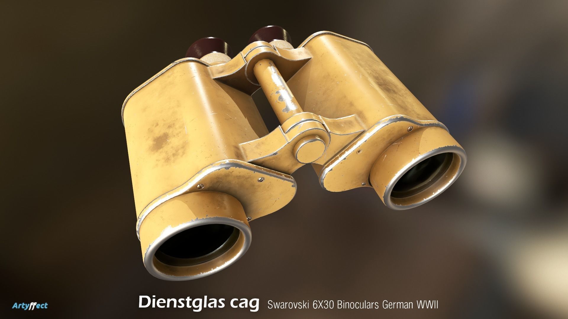 WWII German Dienstglas 6x30 CAG Binoculars Low-poly 3D model_4