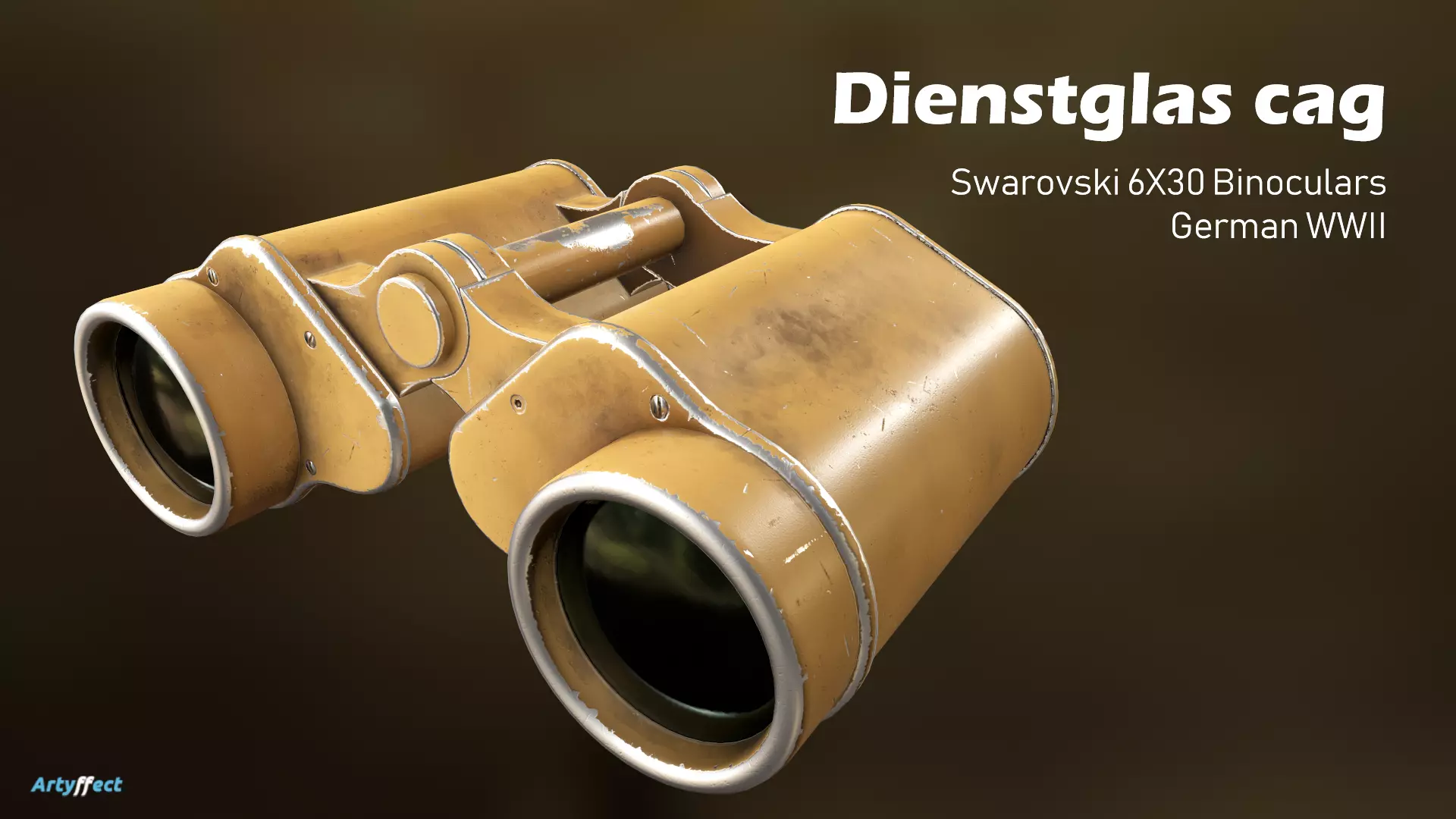 WWII German Dienstglas 6x30 CAG Binoculars Low-poly 3D model_0