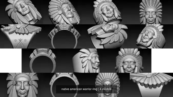 native american warrior ring