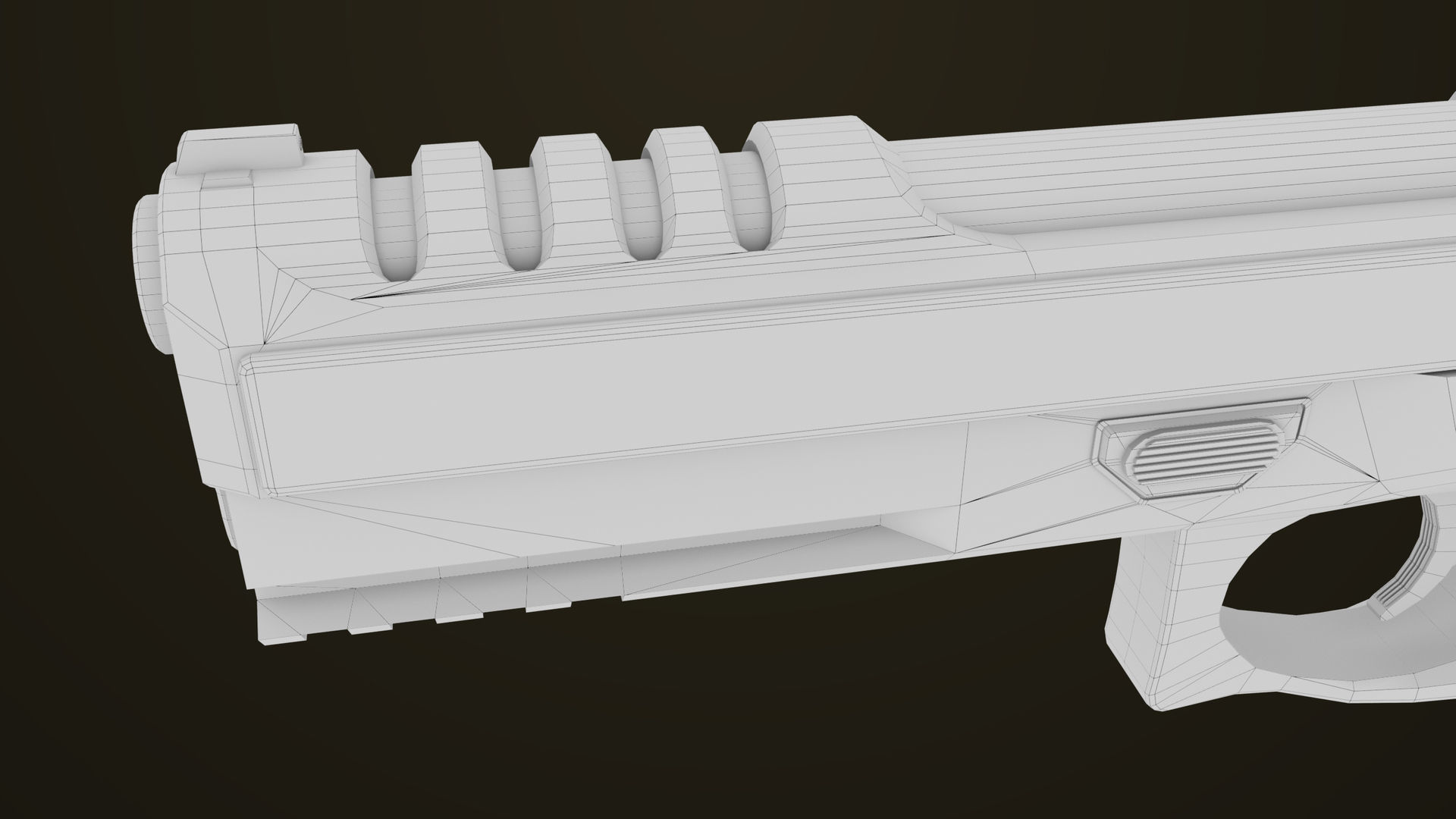 Golden Pistol 02 All PBR Unity UE Textures Included Low-poly 3D model_30