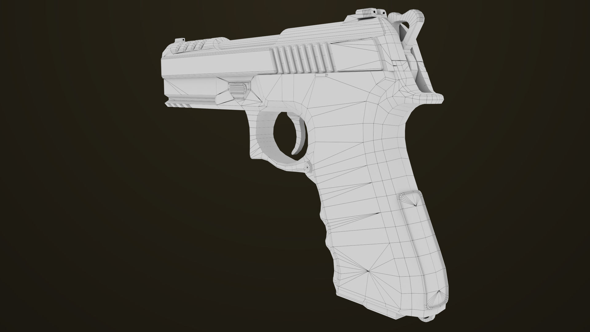 Golden Pistol 02 All PBR Unity UE Textures Included Low-poly 3D model_36