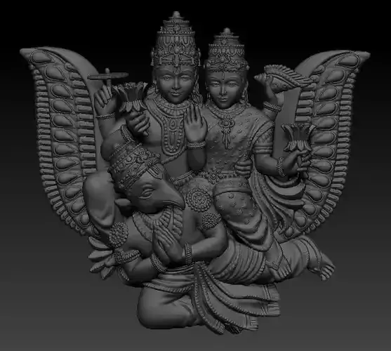 Vishnu Laxmi  Garud Pendant